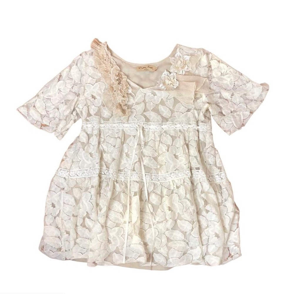 ❀ sheer floral babydoll mini dress tunic ❀